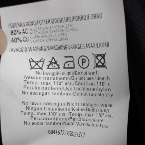 Zanella Shana Blazer Black Out Ink Blot Fitted Single Breasted Black White Sz 8 - Picture 10 of 11